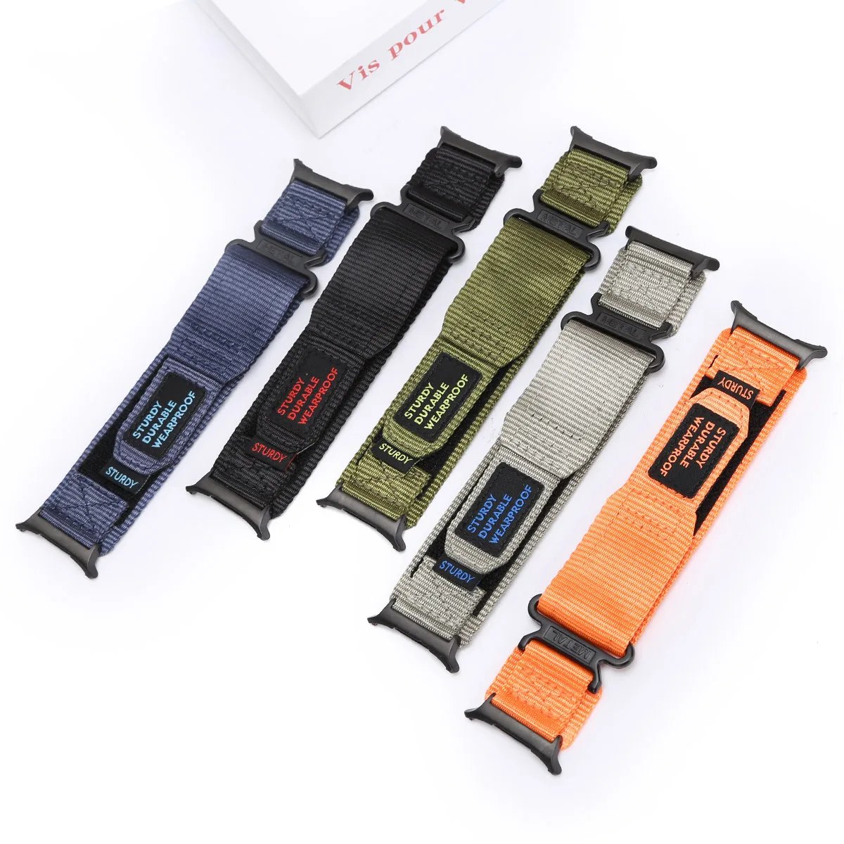 サムスンギャラクシーウォッチ用ナイロンストラップ,47mm,キャンバス,男性用,開口部のない,湾曲したエンドフック付き