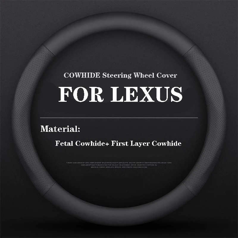 

Black Fetal Cowhide Suede Steering Wheel Cover No-slip Car Steering Wheel Cover For LEXUS ESRX 38cm Four Seasons Motors Supplies