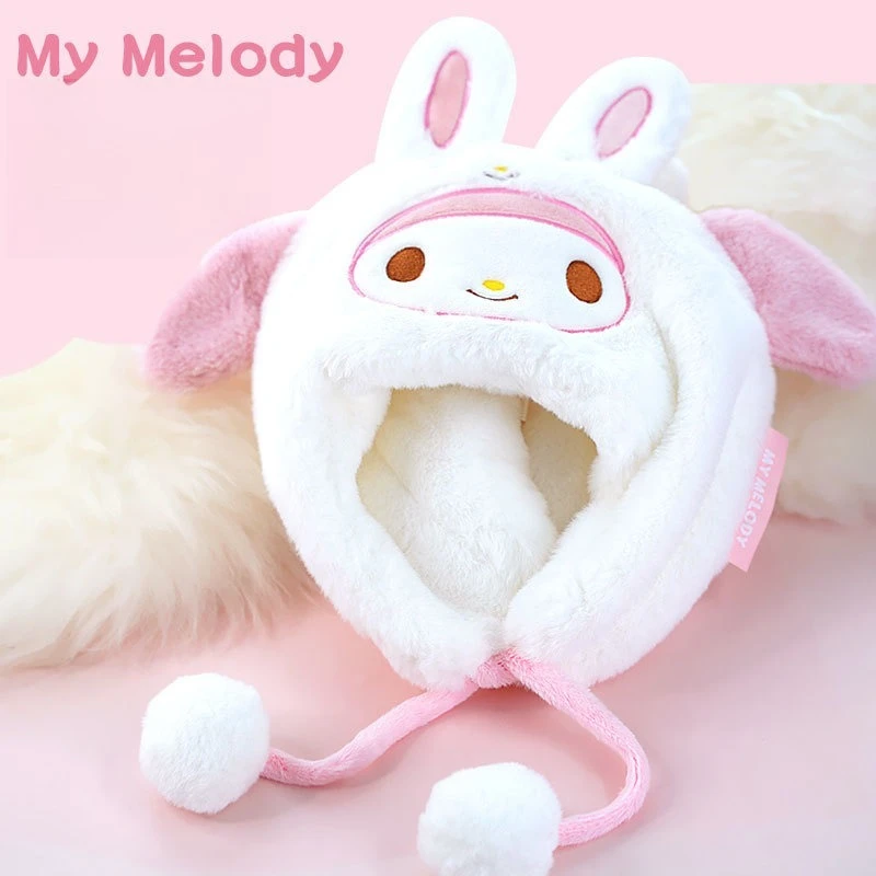 

Miniso Kulomi, детская осенне-зимняя плюшевая шапка, защита ушей для девочек, капюшон, теплая и флисовая утолщенная милая шапка для маленьких девочек