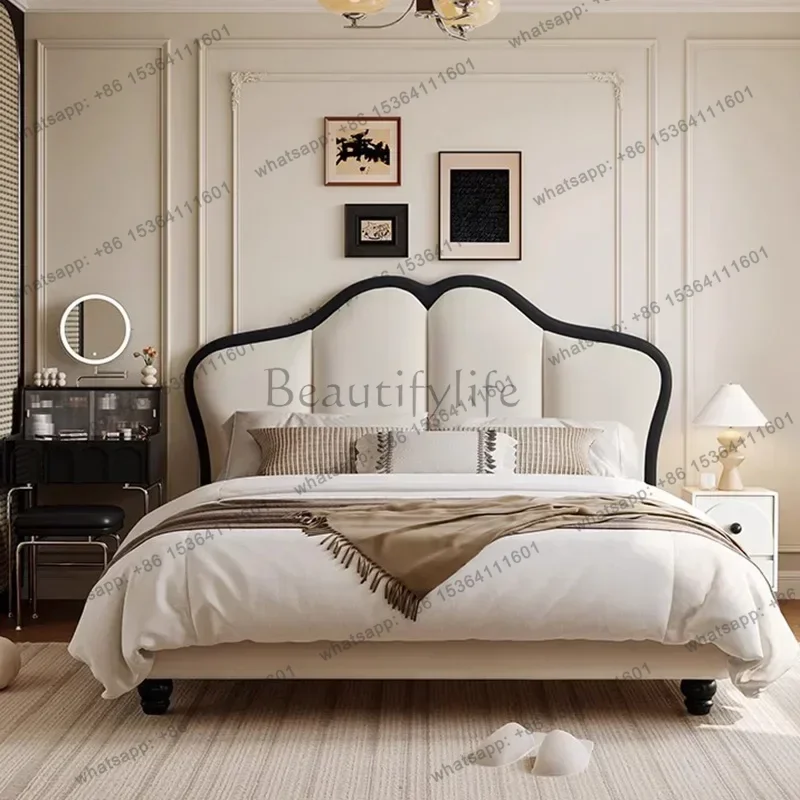 LJY Design Girls Bed Double Bedroom Queen Frame Massage Bed Castle European Wooden Full Simple Princess Muebles Trendy Furniture