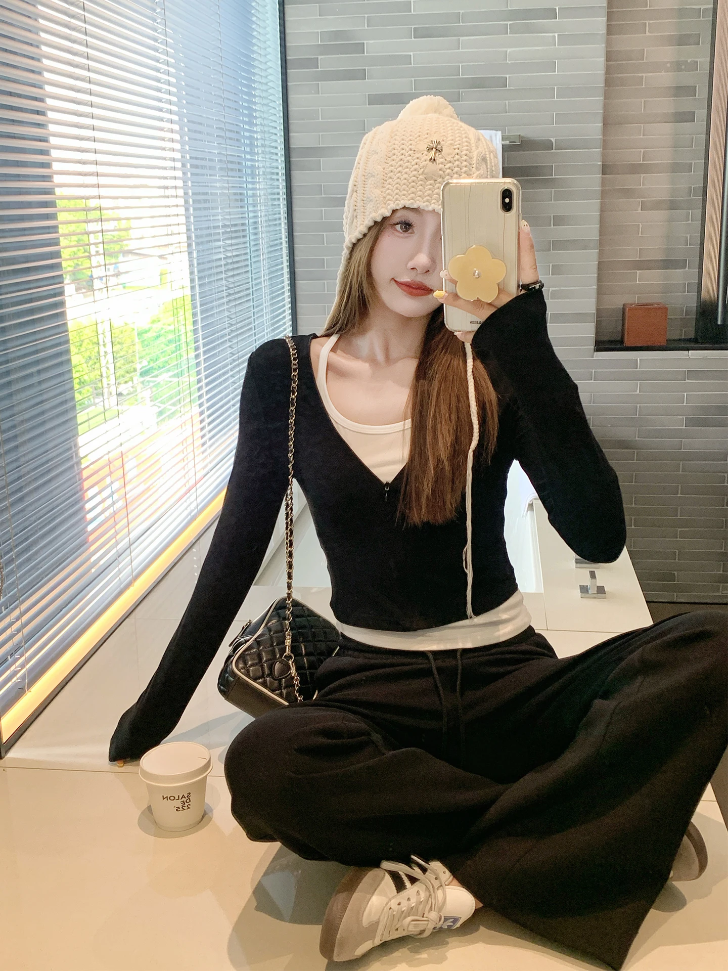 

Black Short Sleeve Long T-Shirt Women's Spring Summer Slim Fit Design Unique Top Bottoms Set Korean Style Fashion Ensemble