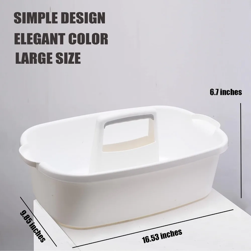 Bolsa grande de plástico para carrito de ducha, organizador de cesta de almacenamiento portátil con asa para dormitorio, baño, herramienta, jardín, cocina,