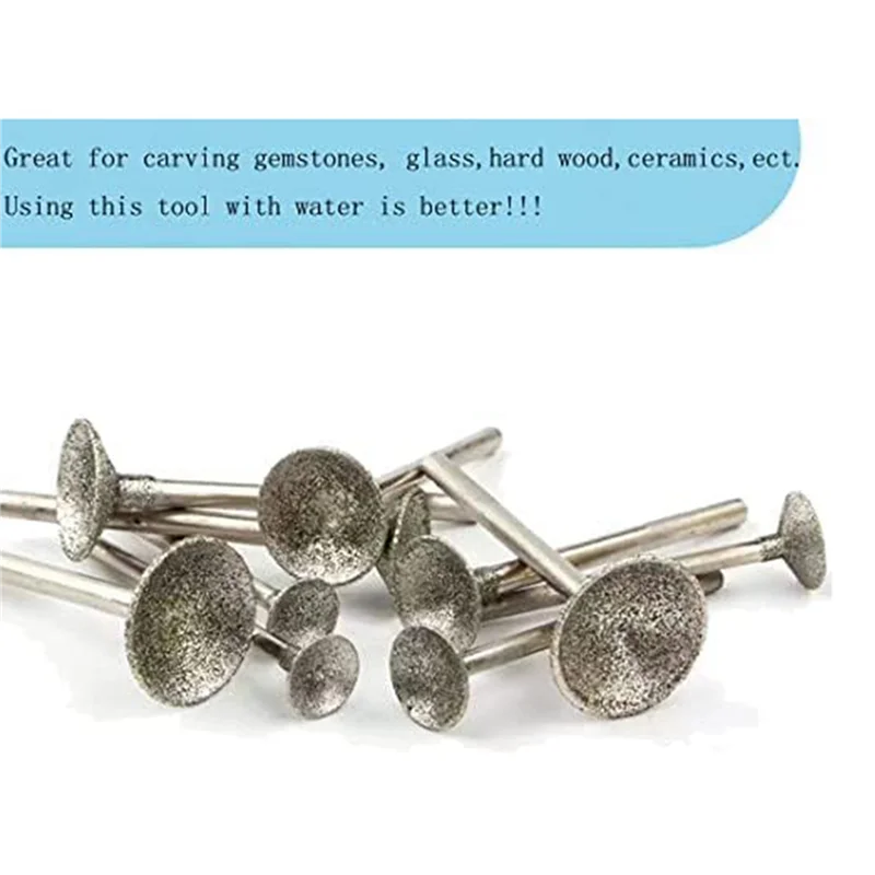 NOCM Bowl Shape Diamond Grinding Burr Fits For Rotary Tool Includes For Dremel With 2.35Mm Shank (Pack Of 36)