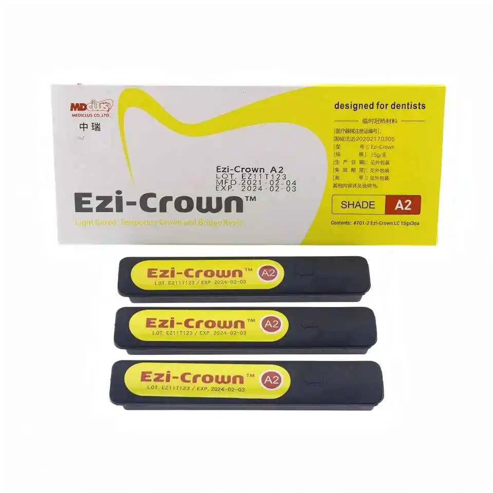 

Материал для временных зубных коронок Mediclus Ezi-Crown, светоотверждаемый композит для временных мостов, временных вкладок, накладок A1 A2 A3