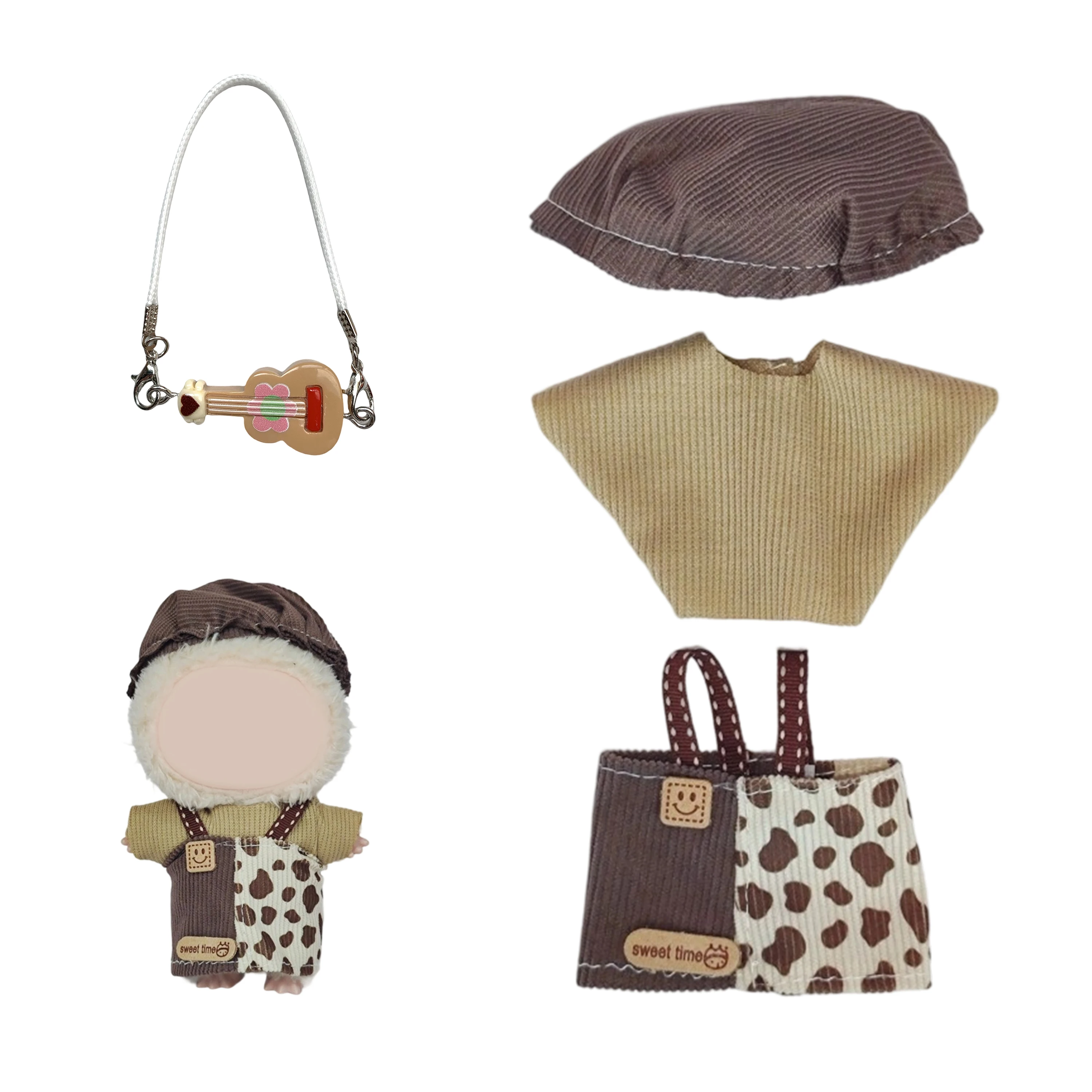 

15/17cm Clothes for Labubu Clothes Vinyl Blind Box Labubu Keychain: Dress & Outfit Changeable Skirt Set Series waist bag