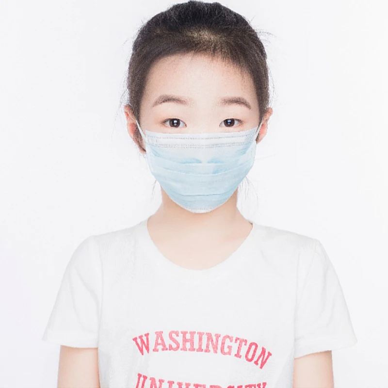 أقنعة الطفل المتاح الاطفال قناع الوجه mascarillas الأطفال سلامة الغبار قناع الحماية 3 طبقة رقائق غير المنسوجة 50 قطعة
