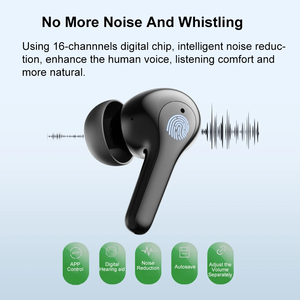 H012 Bluetooth s In Ear Rechargeable Wireless Digital Sound Amplifier For Deaf Good Price High Quality App Support