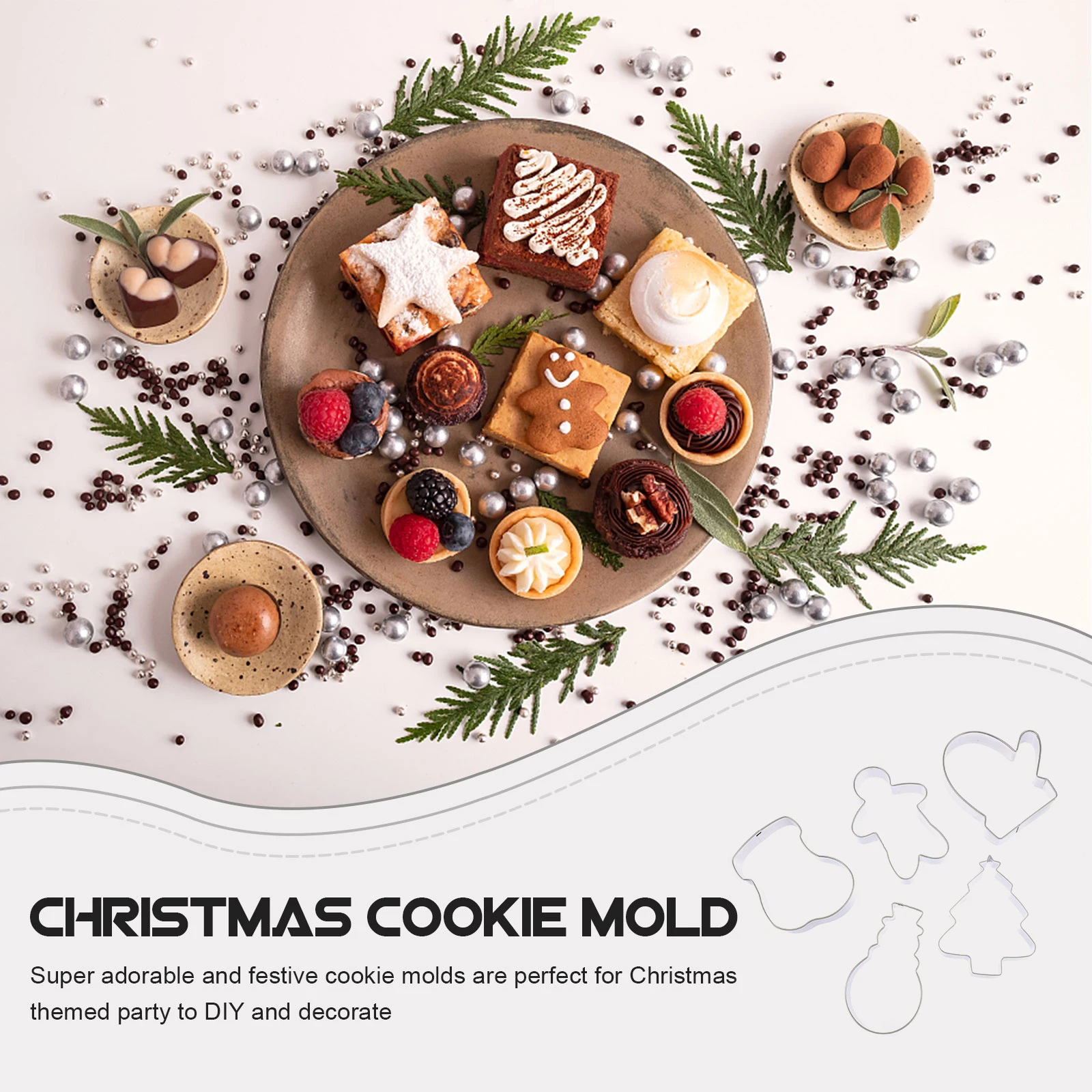 

5 Pcs DIY Baking Mold Biscuit Moulds Cutting Machine Cookies Stainless Steel for Kitchen