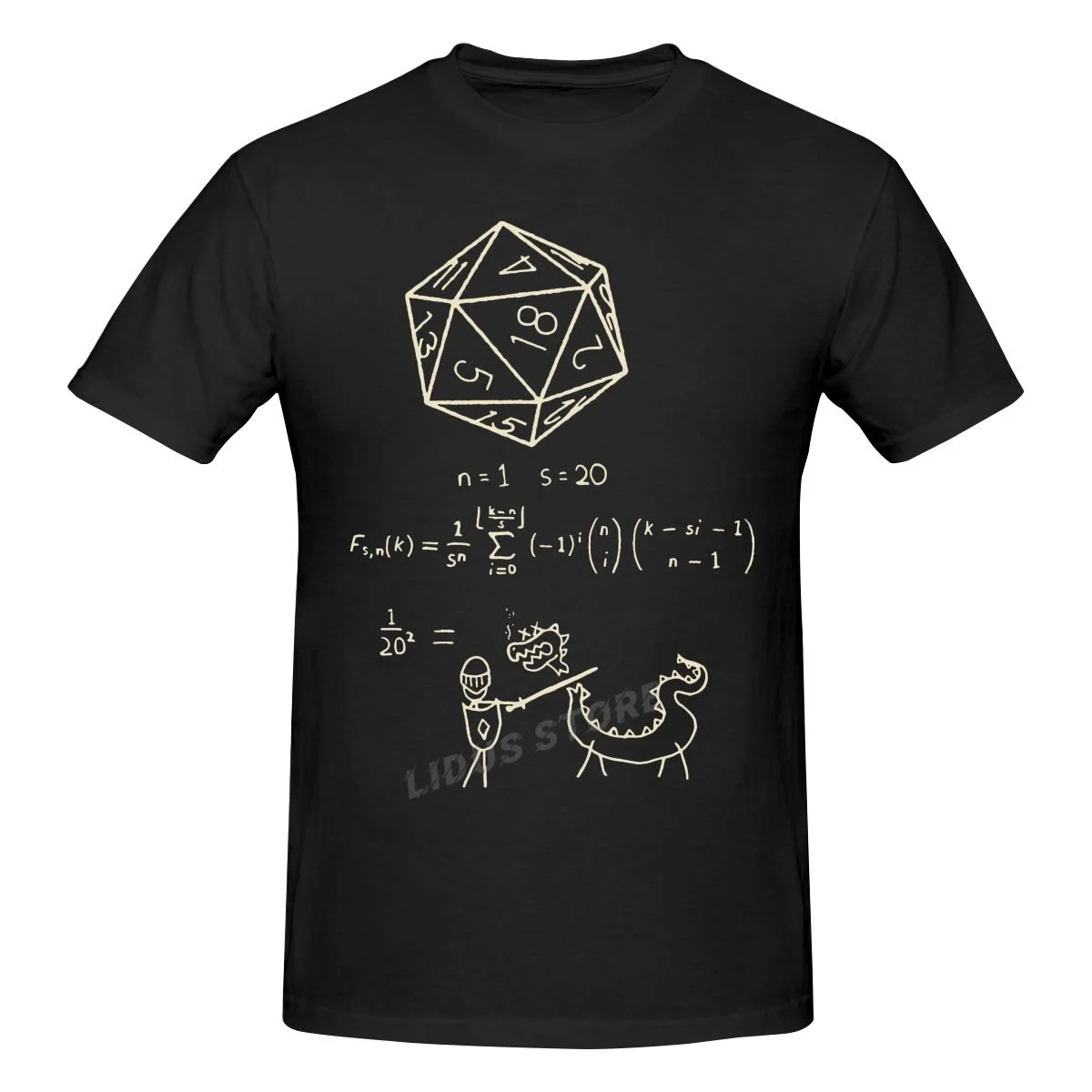 

The Science Of 20 Sided Dice TShirt For Male DnD Game Clothing Novelty T Shirt Soft Printed Fluffy