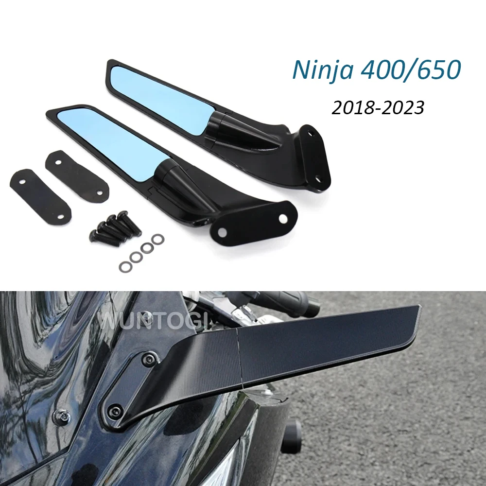 NINJA 650 Mirrors Stealth Mirrors For KAWASAKI Ninja650 Ninja400 2018- Sports Winglets Mirror Kits Motorcycle Rearview Mirrors