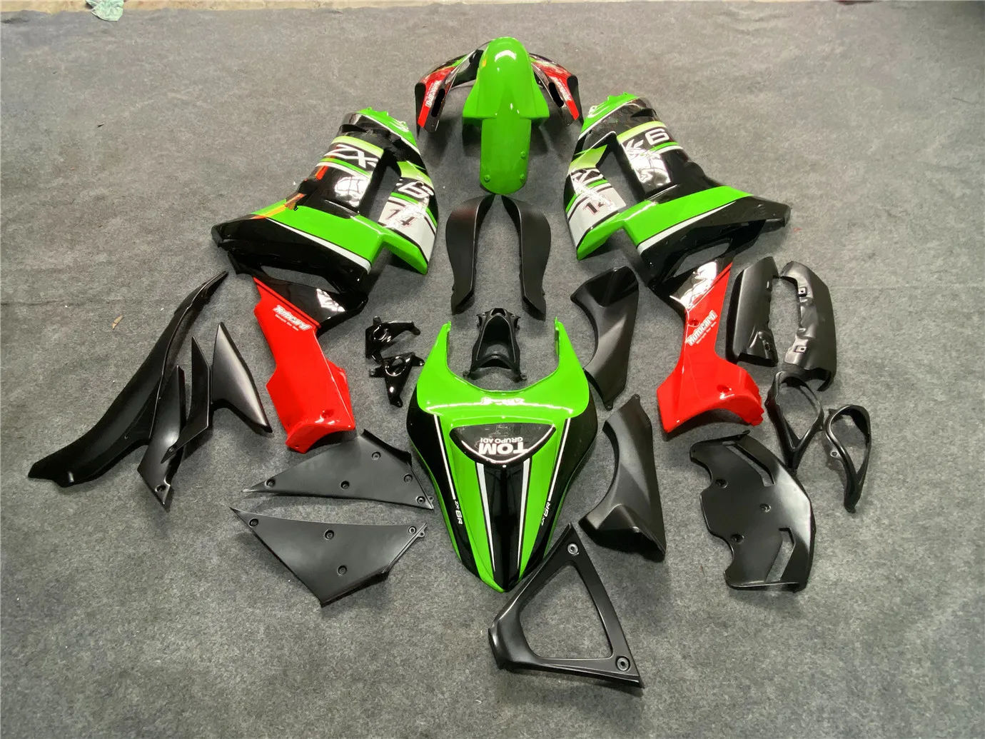 Motorcycle Fairing Kit Suitable for Kawasaki ZX-6R 07-08 636 2007 2008 Body Deflector hood Black Green Red