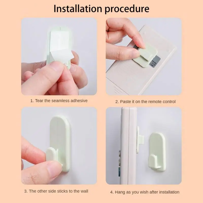 Sticky Hook Set For Air Conditioner TV Remote Control Strong Hanger Plastic Key Wall Racks Holder Home Organization