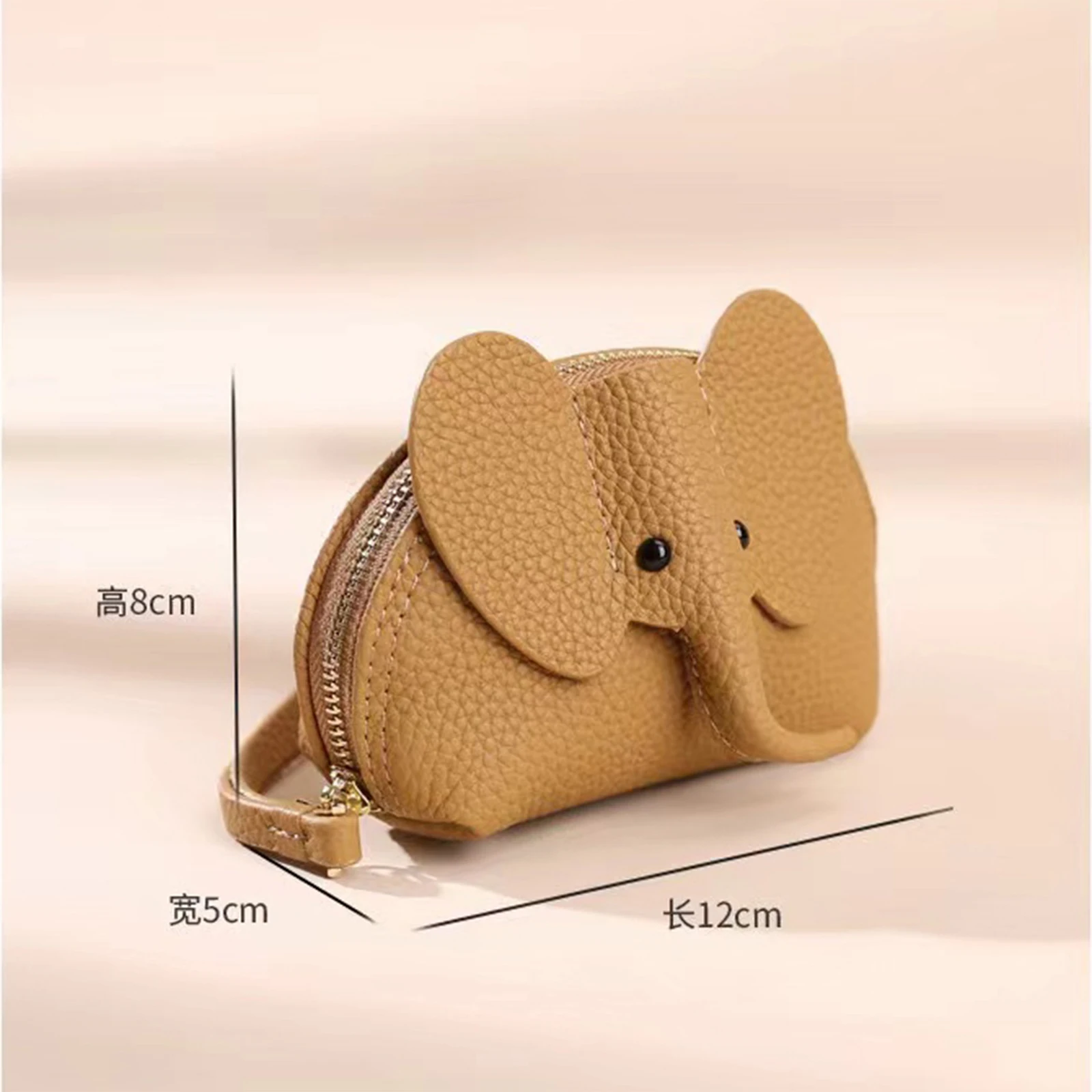 Women Short Wallets Genuine Cow Leather Fashion Cute Elephant Shape Wallet Zipper Coin MiNi Purse Small Storage Bag for Women