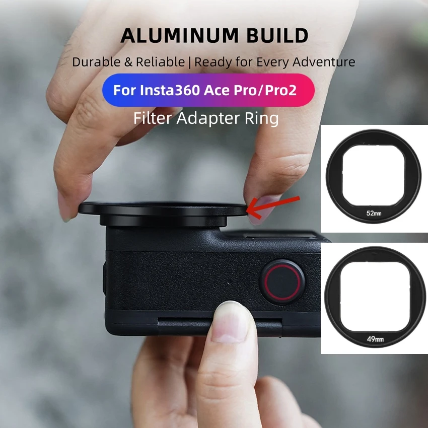 

Filter Mount 49mm/52mm for Insta360 Ace Pro/Pro2 Lens Protector Frame Action Camera Filter Adapter Ring Accessories