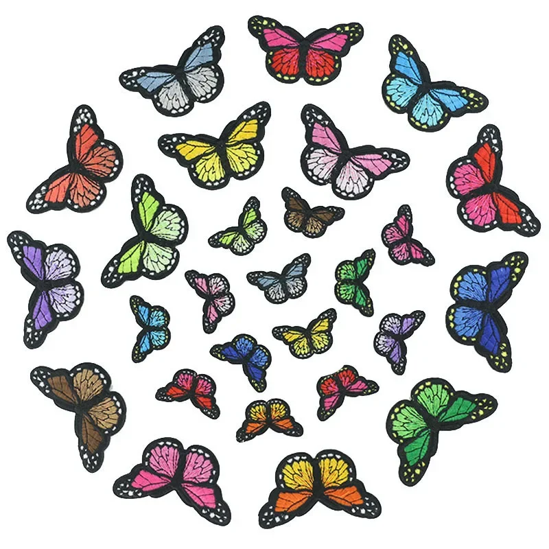 Computer Embroidery Animal Butterfly Clothing Accessories Patch Badge Cloth Stickers Patches Iron on Cheap Patch Embroidery