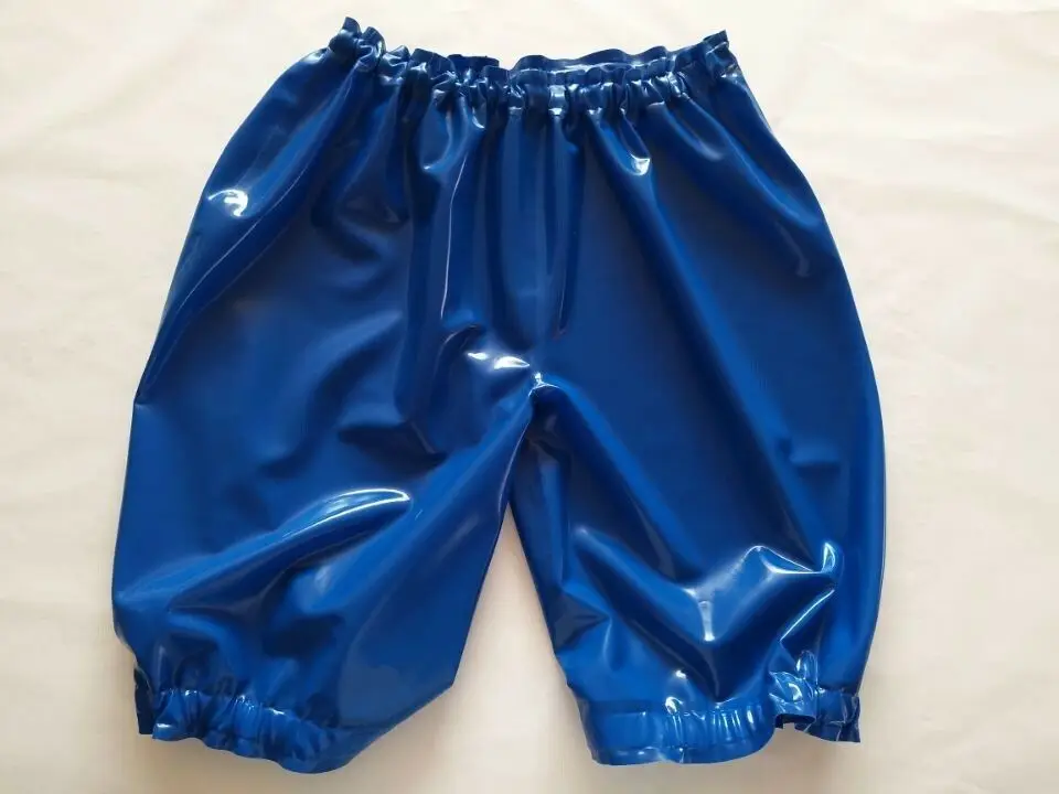 

100% pure latex rubber navy blue boxer shorts/pants with tight lace 0.4mm S-XXL - handmade for masquerade ball