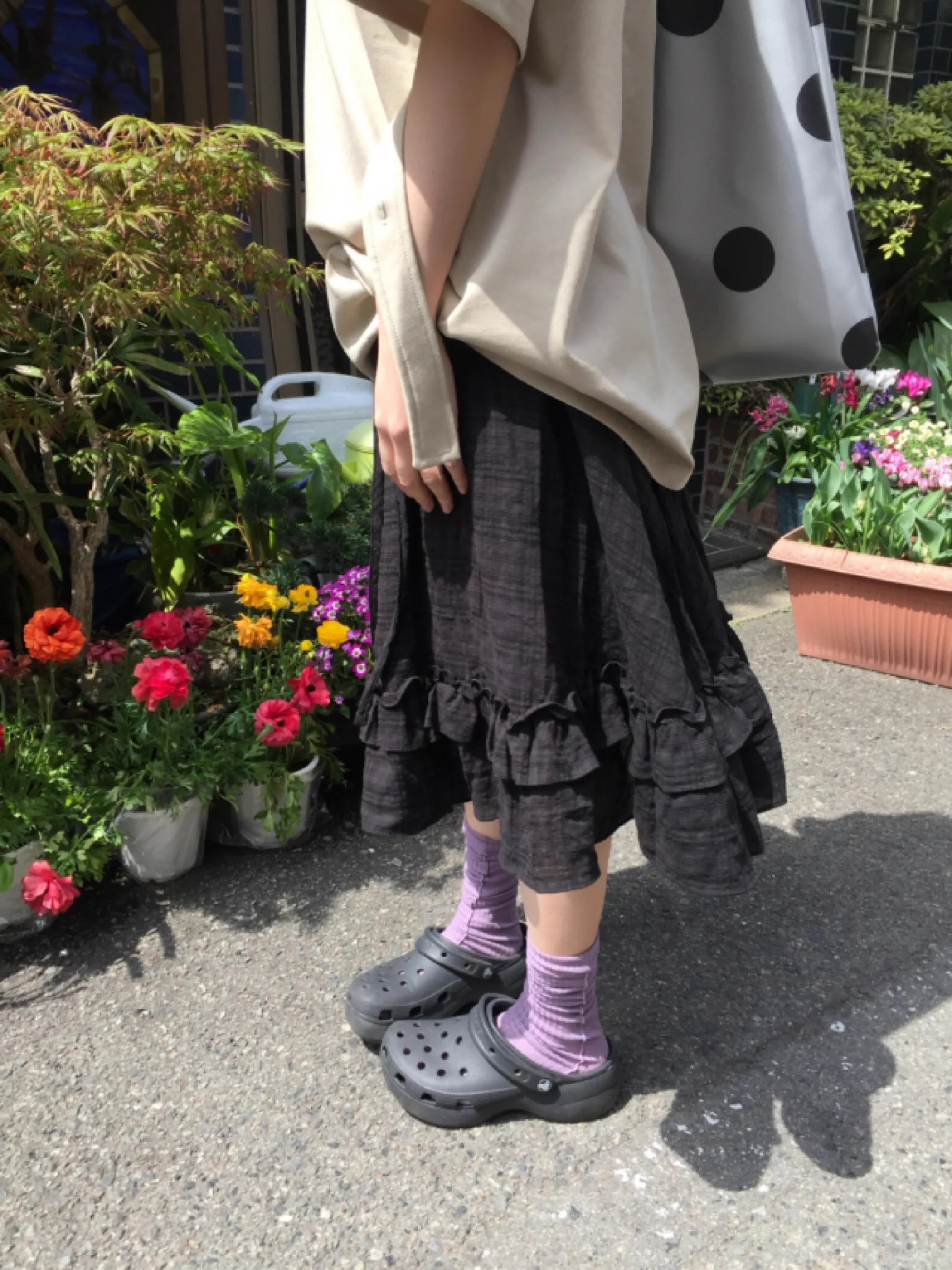 Retro Japońska Spódnica w Kratę z Koronkowym Wykończeniem, Damska, z Wysokim Stanem, Bawełniana, Codzienna, z Wysokim Stanem, Dr