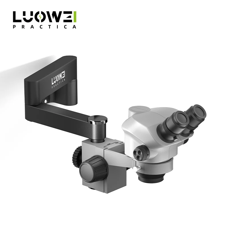 

LUOWEI WCI3 7-50X Microscope Wall Mount Swing Arm High-definition continuous zoom microscope Fingerprint flying wire Phone PCB