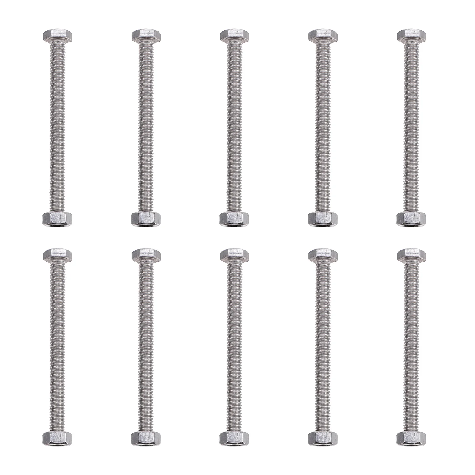 

10 Sets Stainless Steel Hexagon Bolts Screws Nuts Combination Corrosion Resistant Rustproof High Hardness Hardware