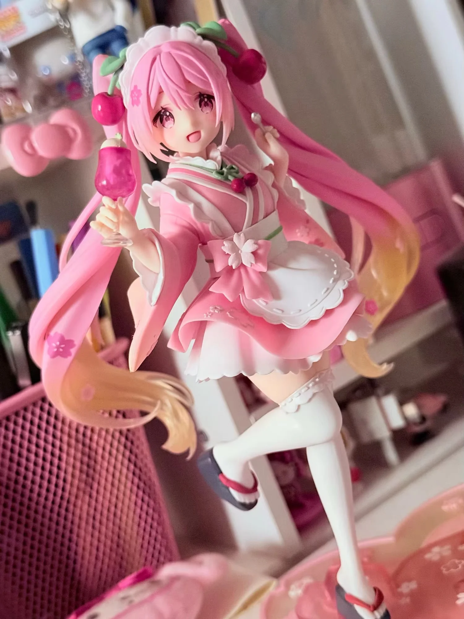 オリジナル-タイトー-初音ミク-コアフル-サクラ-ワフー-キッサver-メイドフィギュアアニメフィギュアモデルキットコレクタブル玩具ギフトカスタムメイド