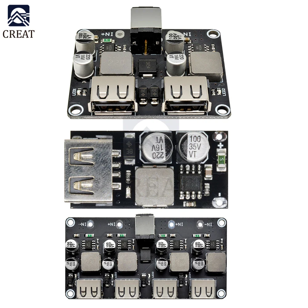 Dual 2 Double Four USB Fast Charger Buck Module Input 6V- 30V Single Port 24W Support QC2.0 QC3.0 QC 2.0 3.0 Car Vehicle Board