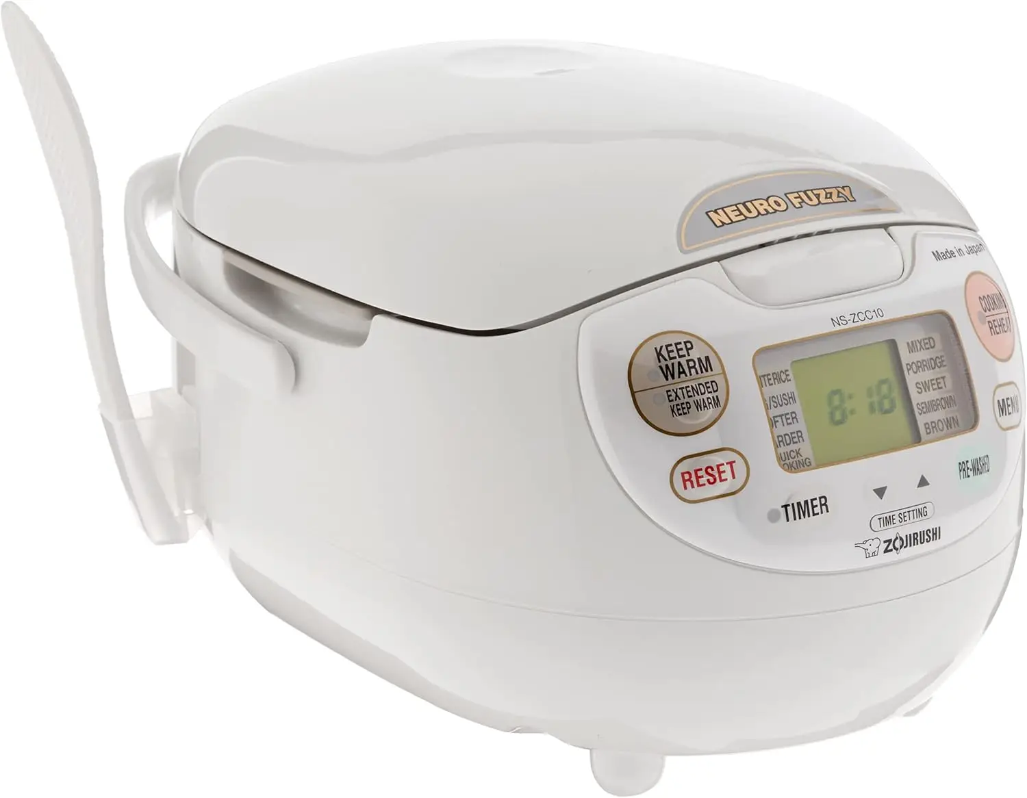 Fuzzy Rice Cooker and Warmer, Premium White