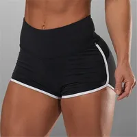 High Waist Shorts Women Exercise Sexy Hips Push Up Sportswear Quick-drying Running Casual Shorts Tights Skinny Yoga Pants Black 2
