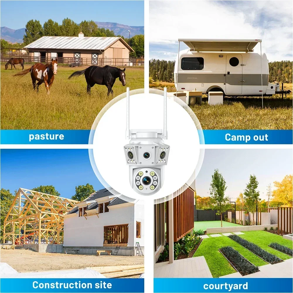 2MP Optical Zoom Camera Outdoor WiFi IP Camera ZQF Dual Screen Cam Human Detection 4K Video Surveillance Security Cams