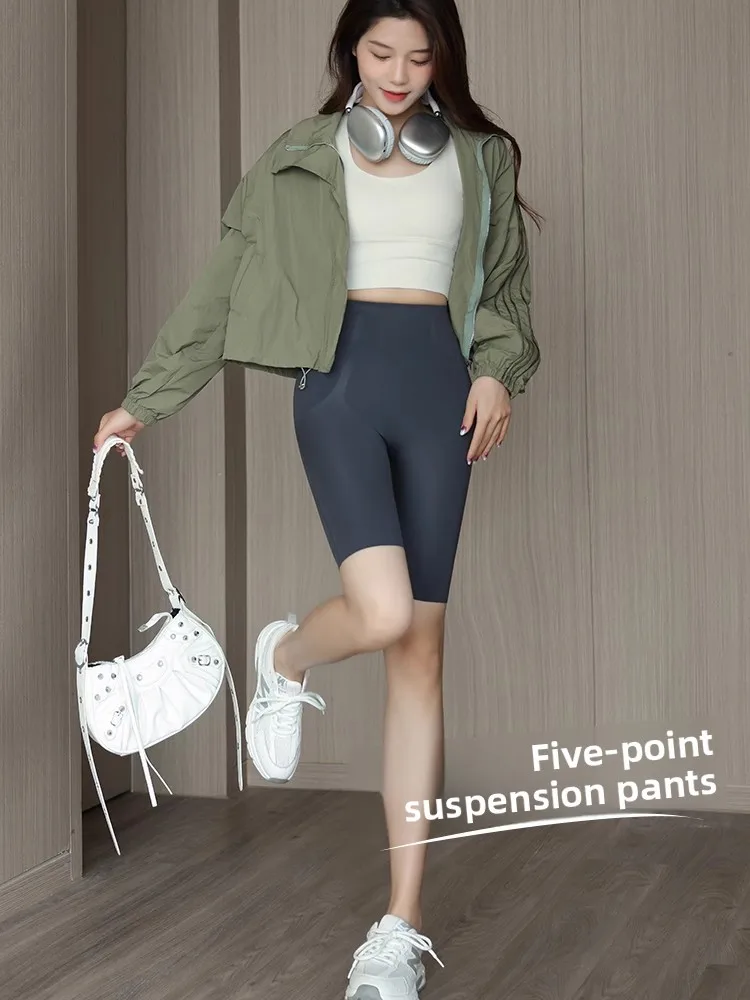 سروال يوجا نسائي عالي الخصر للتنحيف، رفع المؤخرة، خفيف، مناسب للصيف والأنشطة الخارجية، مقاسات كبيرة