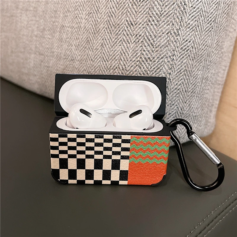 غلاف سماعات أذن من الجلد ماركة إنس لأجهزة AirPods Pro Retro حافظة سماعات رأس مزودة بخياطة لأجهزة AirPods 2/3 غطاء حماية لسماعات الرأس