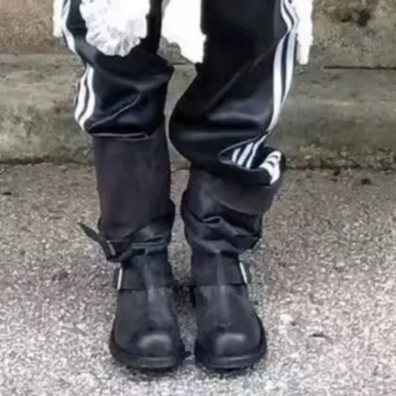 أحذية عالية للنساء 2025 موضة جولة تو مصمم في الهواء الطلق مريحة المشي منتصف العجل الأحذية مأدبة حفلة أحذية تشيلسي عادية