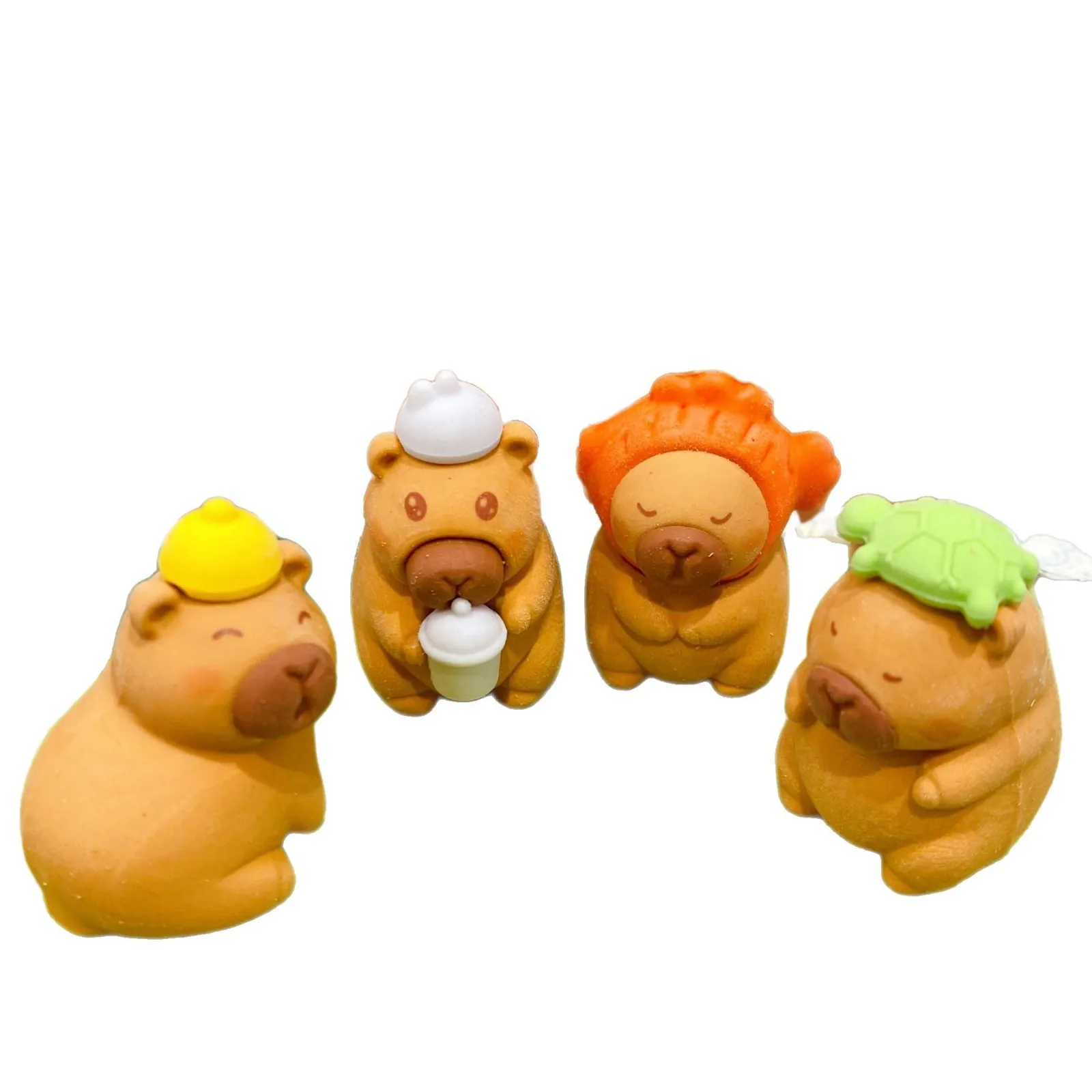 8 Bags Capybara Sharing Pack Eraser Cute Cartoon 3D Can Be Assembled Three-dimensional Eraser 2 Packs