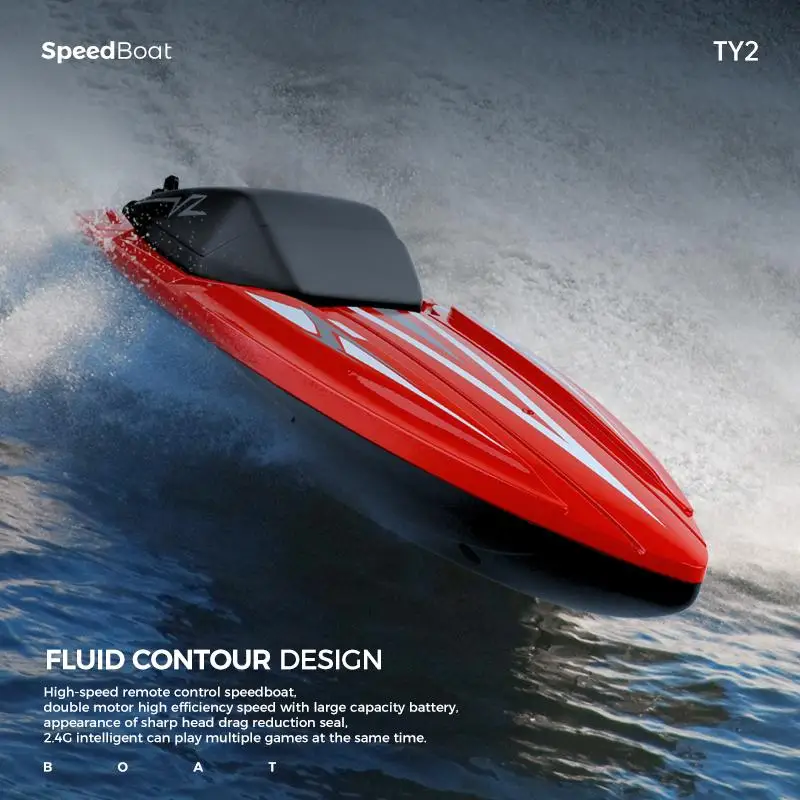 RC Boat High-Speed 4CH Dual Motor Remote Control Electric Racing Speedboat Model Waterproof RC Ship Outdoor Pool Toy  Boy Gift