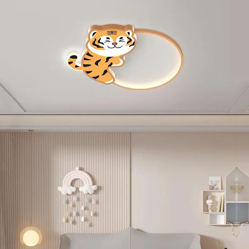 Kawaii النمر الحيوان LED أضواء السقف ، القمر الثريا ، الكرتون ، لطيف ، ديكور ، غرفة نوم ، غرفة المعيشة ، الطفل ، الاطفال ، الأطفال ، الفتيان ، الفتيات #4