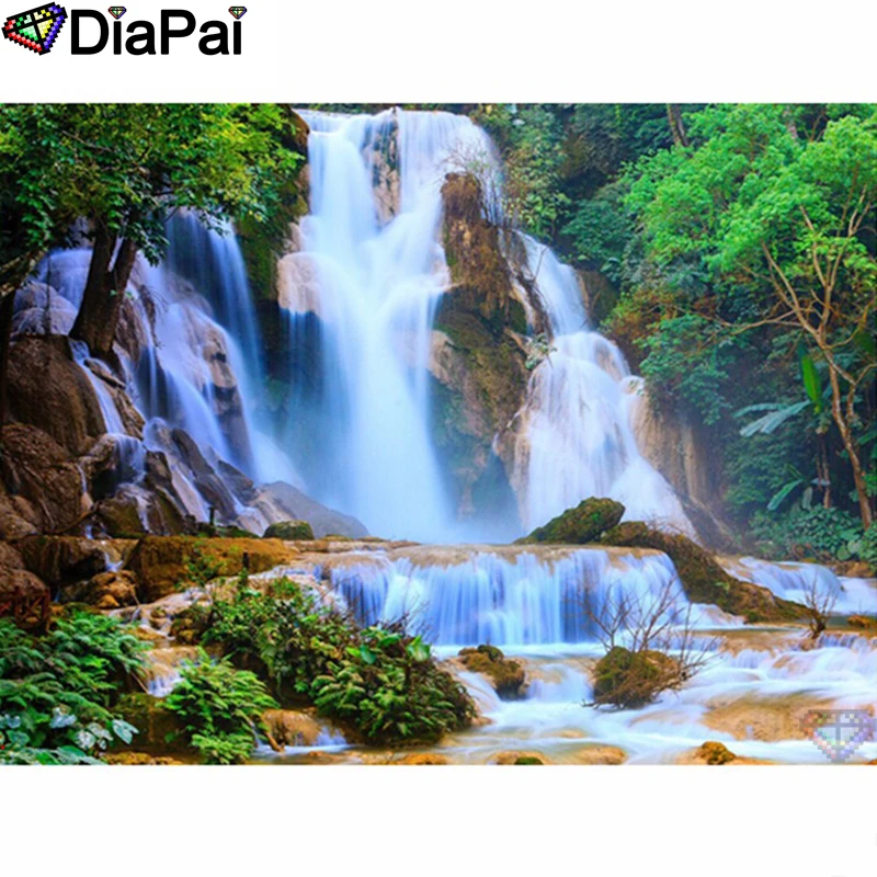 

DIAPAI Diamond Painting 5D DIY 100% Full Square/Round Drill "Waterfall scenery" Diamond Embroidery Cross Stitch 3D Decor A24638