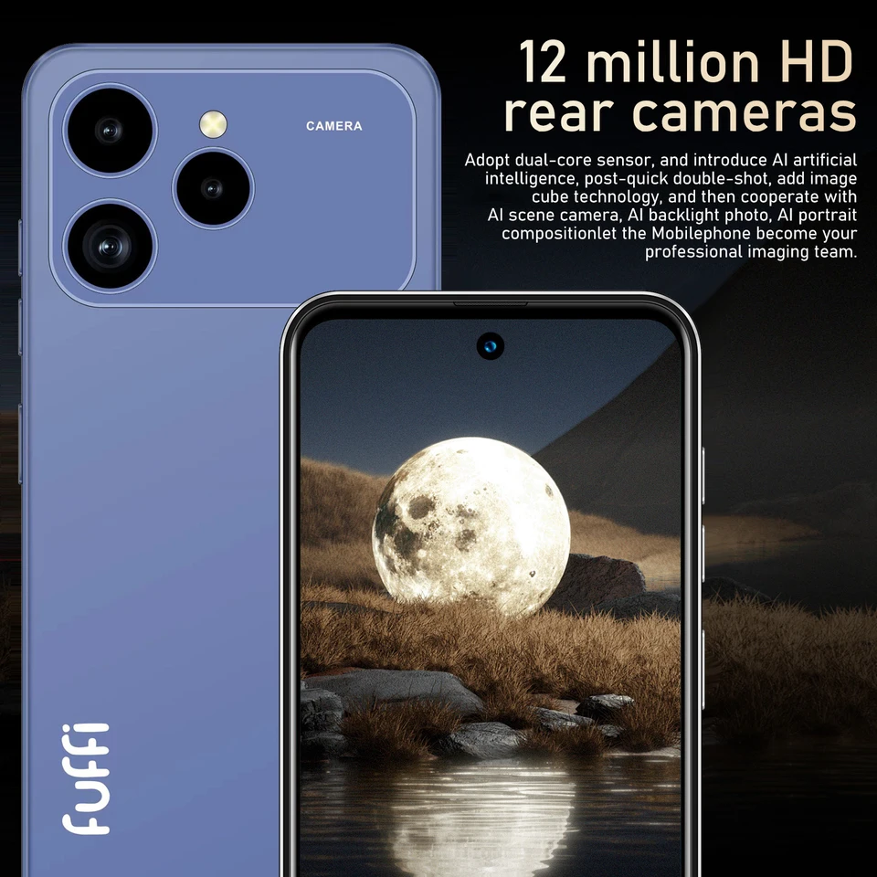 FUFFI M17 PRO 6.56インチ スマートフォン ホワイト 注目 FUFFi-M17 Pro スマートフォン、4+64GB ROM、6.56インチ