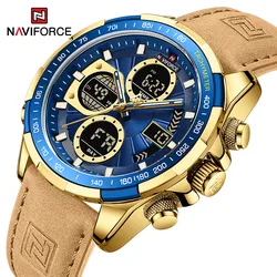 NAVIFORCE Digital Men Military Watch Waterproof Wristwatch LED Quartz Clock Luxury Male Fashion Gold Watches Relogios Masculino