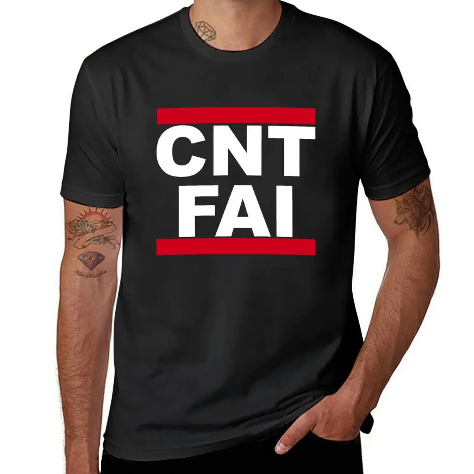 CNT-FAI Tailliertes T-Shirt aesthetic clothes sublime tops kawaii clothes Men's t-shirts