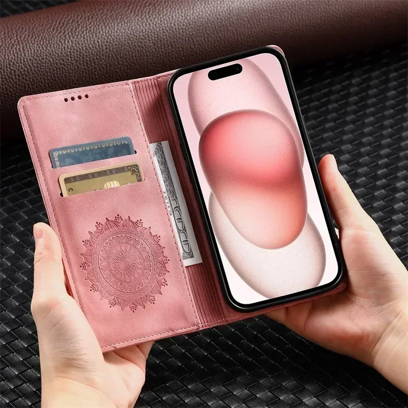 Funda de cuero con tapa magnética para iPhone, 15, 14, 13, 12, 11 Pro Max, X, XS, XR, 7, 8, 6 Plus, SE 2022, billetera con ranuras para tarjetas, funda para libro de teléfono