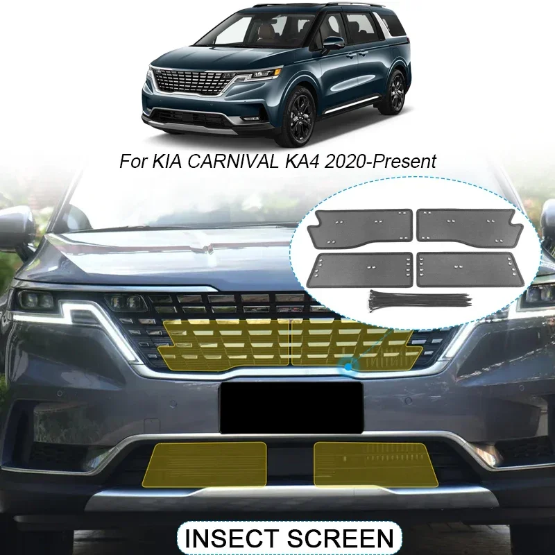 4PCS Car Insect-proof Air Inlet Protection Cover Insert Vent Racing Grill Filter Net Accessory For KIA CARNIVAL KA4 2020-2025