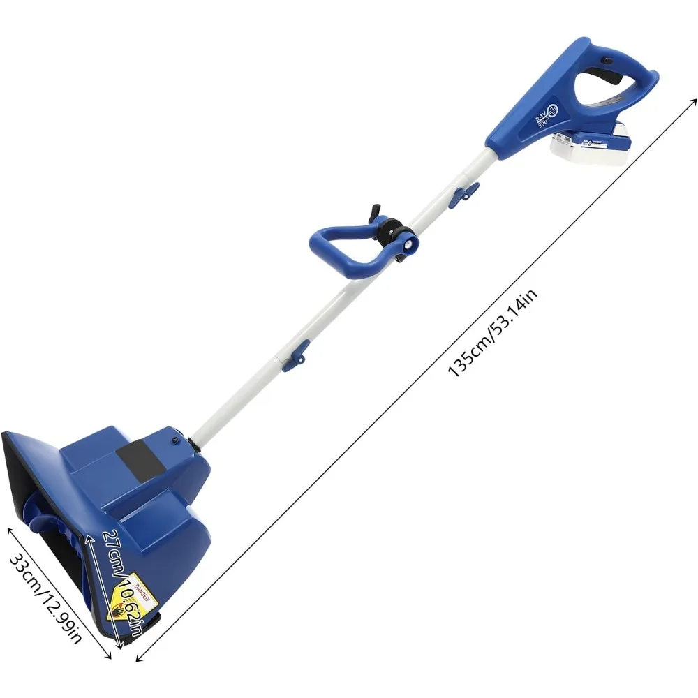 Electric Cordless Snow Sweeper, Rechargeable Snow Sweeper, Powered By ABS Battery, Blue Color, 24V