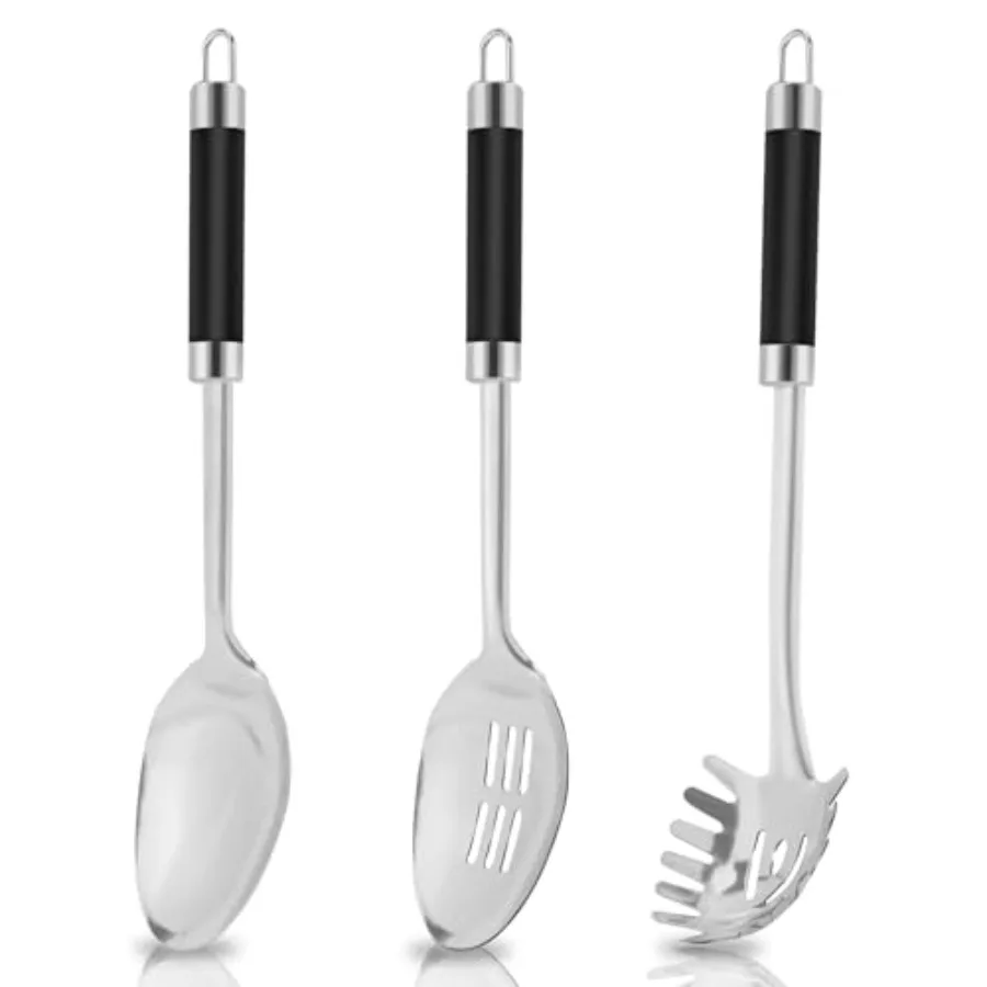 

3-PieceStainless Steel Serving spoons set with Slotted Spoon Serving and Spaghetti Spoon kitchen cng serving utensils set cng s