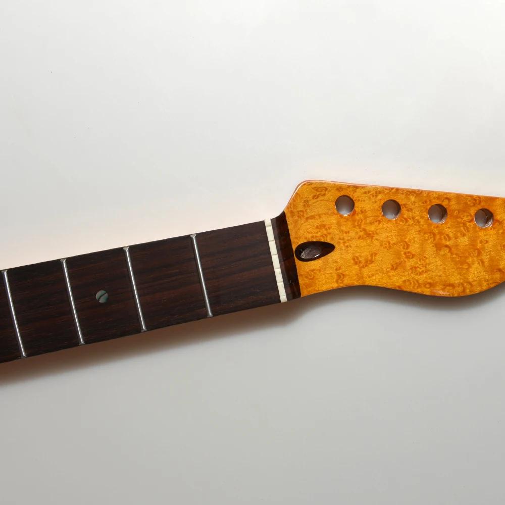 22 Frets High Gloss Yellow Color Birdseye Maple Rosewood Fretboard Tlcaster Guitar Neck  for Electric Guitar