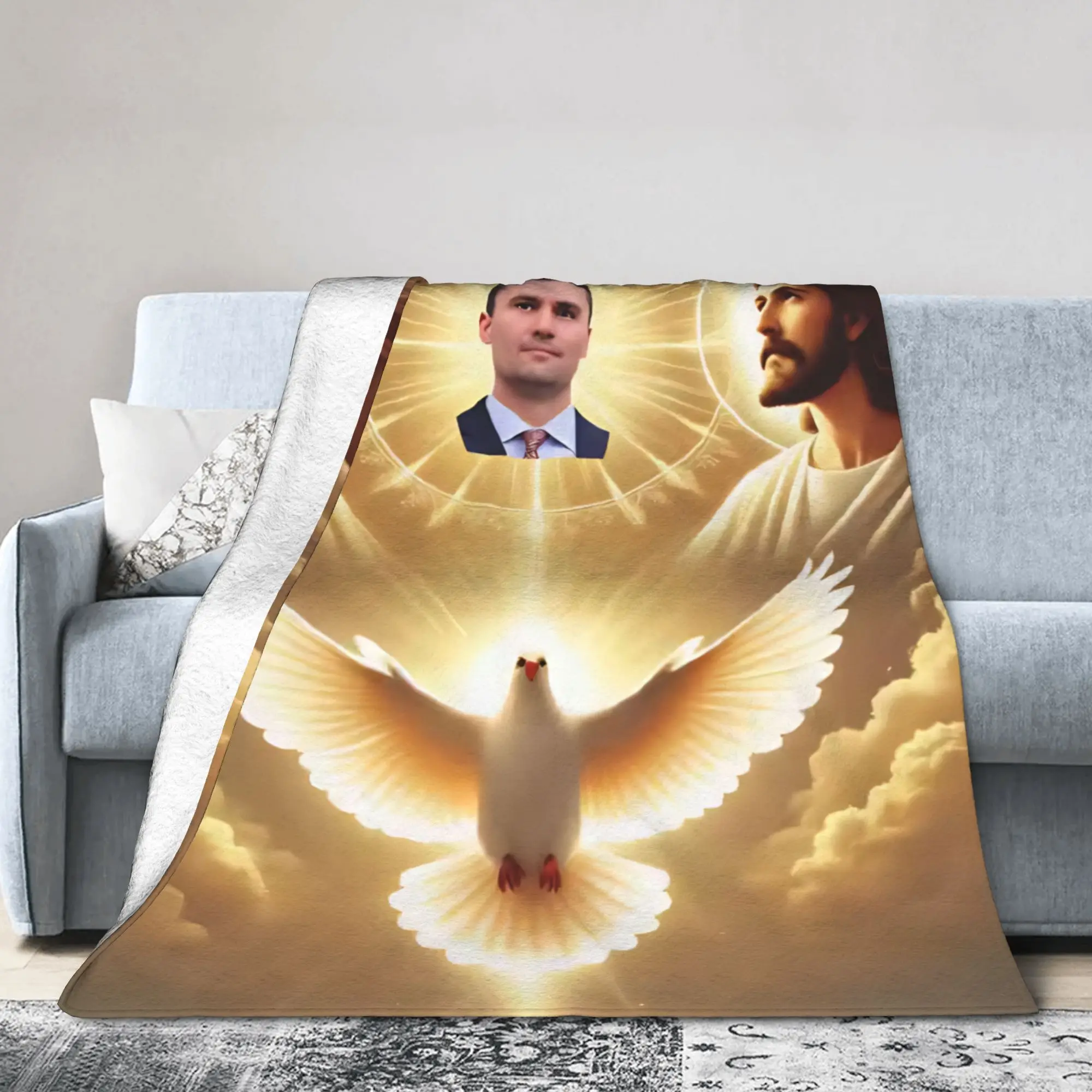 Charlie Kirk  Angelic Advocate Blankets Fleece Summer Air Conditioning Super Warm Throw Blankets for Bedding Bedroom Rug Piece