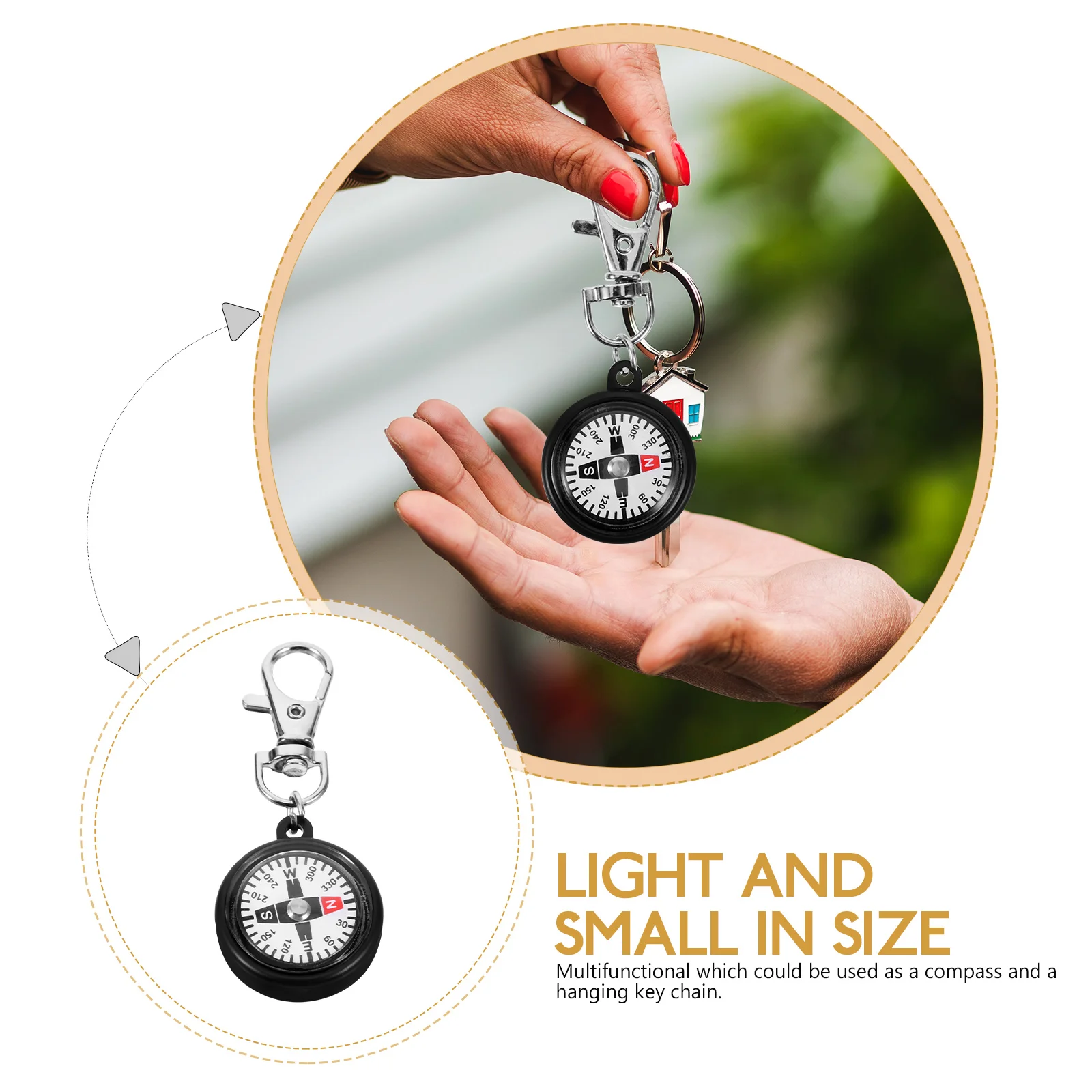 

Compass Keychain Gift Carabiner Ring for Men Mini Outdoor Accessory Travel Pocket Compass Small Key Ring Hiking