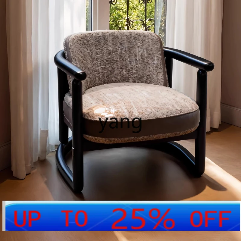 

LTT wabi sabi single sofa, solid wood high-end atmospheric retro Song's aesthetic sofa