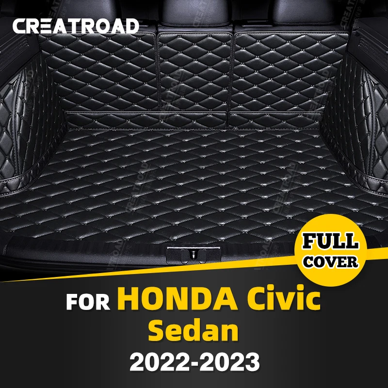 

Auto Full Coverage Trunk Mat For HONDA Civic 5-Seat Sedan 2022 2023 Car Cover Pad Cargo Liner Interior Protector Accessories