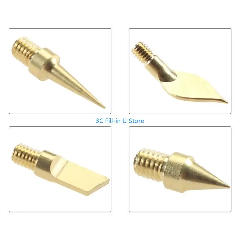 G8TA Soldering Iron Tip Printing Modify Finishing Tool Brass Thread Embedded