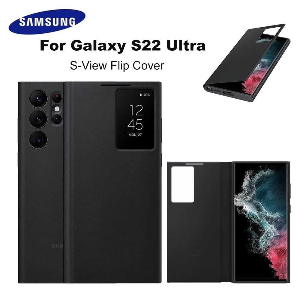 Oryginalne etui Samsung Galaxy S22 Ultra Smart Clear View S22Ultra S-View Flip Cover EF-ZS908, odporne na wstrząsy etui na smartfon. — zdjęcie produktu 7