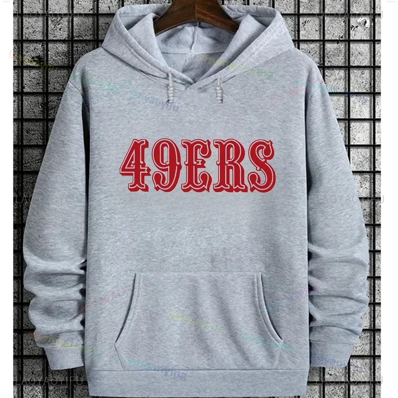 -49ers- كرة القدم الأمريكية الرياضية بأكمام طويلة نمط الجرافيك تي شيرت هوديي Harajuku الرجال النساء الملابس هوديس لباس غير رسمي